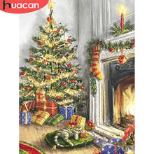 HUACAN 5D DIY Алмазная вышивка рождество древо горный хрусталь картина подарок ручной работы мозаика Живопись комплект 2024 - купить недорого