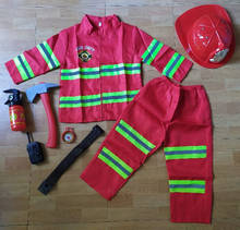 2022 Firefighter Cosplay Uniform Role-play Carnival Fancy Suit Children Christmas Gift Fireman Sam Costume for Kids Boys Girls 2024 - buy cheap