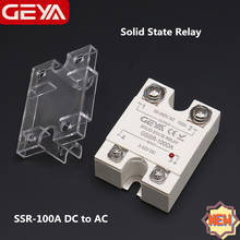 GEYA NEW Single Phase Solid State Relay SSR 10DA/25DA/ 40DA/60DA/80DA/100DA DC control AC with Pastic Cover 100A SSR 2024 - buy cheap