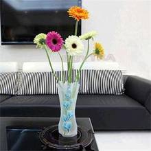 Vaso de flores em vidro ecológico, 27x11.5cm, dobrável, decoração para casa, vaso de flores em pvc, durável, decoração para festa de casamento 2024 - compre barato