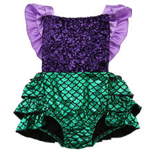 Girls Sequins  Backless Mermaid Bodysuit Baby Infant Babies Jumpsuit Outfits Sunsuit Clothes 0-24M Clothing 2024 - buy cheap