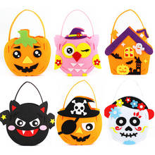 Bolsa con asa de regalo para niños, bolsa de dulces de calabaza de Halloween de dibujos animados, no tejida, 3D, suministros para fiestas, 2 unids/lote 2024 - compra barato