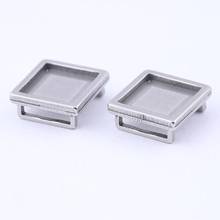 2pcs Fit 12mm 20mm Square Cabochon Slider Spacer Beads Diy Stainless Steel Base Setting Trays For Leather Bracelets Making 2024 - buy cheap