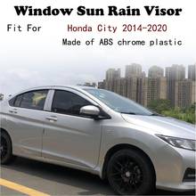ABS Chrome plastic Window Visor Vent Shades Sun Rain Guard car accessories For Honda City 2014-2020 2024 - buy cheap