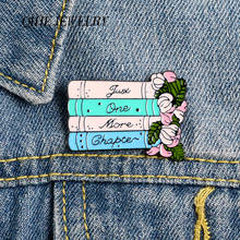 QIHE JEWELRY Flower Book Enamel Pins Fashion Brooches Badges Denim Clothes Bag Pins Gift for Book Lover Nerd 2024 - buy cheap