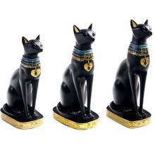 Estatueta de resina artesanal exótica, estátua deusa do gato egípcio, estátua de basteto, decoração de casa, presentes, ornamentos vintage para casa 2024 - compre barato