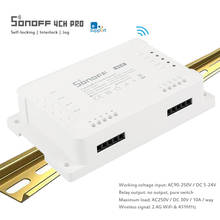 SONOFF Wireless WiFI Smart DIY Switch 4CH R3 PROR3 4 Channel Din Rail Mounting Timer Support eWelink APP Alexa Google Home 2024 - buy cheap