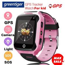 Greentiger Q528 Children GPS Smart Watch Flashlight Touch Screen Camera GPS Tracker Baby Smartwatch kids Monitor SOS PK Q50 q90 2024 - buy cheap