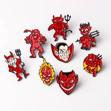 Значок в готическом стиле с изображением демона, красного дьявола 2024 - купить недорого