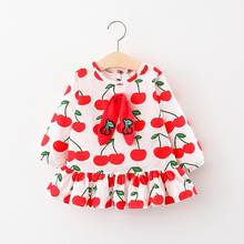 Vestido floral de manga comprida para meninas, vestido fashion para bebês recém-nascidos para primavera e outono 2024 - compre barato