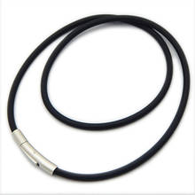 Cordão de couro preto 2mm, corrente de cera, colar com fecho de tubo de aço inoxidável, acessórios para joias, corrente de colares 1 peça 2024 - compre barato