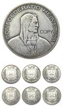 Switzerland 5Frs 1922-1928 6PCS Silver Plated Creative Copy Coin 2024 - buy cheap