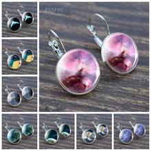 Pendientes de plata con forma de galaxia para mujer, aretes colgantes con forma de luna llena, cabujones de cristal, regalo 2024 - compra barato