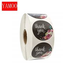 Obrigado floral redondo você adesivos para etiquetas do selo que enviam suprimentos sacos pequenos do negócio feitos à mão 2024 - compre barato
