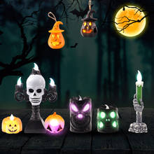 Luz LED de noche para decoración de Halloween, candelabro luminoso de cabeza de fantasma, cadena de calabaza con cabeza de Calavera, accesorios de fiesta, superventas 2024 - compra barato