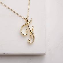 Gift Cursive English letter F name Sign fashion lucky Monogram pendant necklace alphabet Initial mother friend family  jewelry 2024 - buy cheap