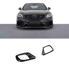 De fibra de carbono frente aire parachoques cubierta de salida de ventilación malla de recorte de piezas para Mercedes-Benz Clase S W222 S63 AMG 2018-2020 2024 - compra barato