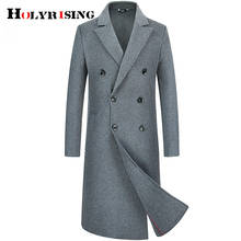 Мужское двухстороннее шерстяное пальто Holyrising, сверхдлинное двубортное пальто ручной работы, зимнее пальто для мужчин 19040-5 2024 - купить недорого