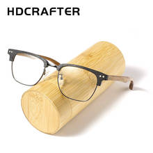 HDCRAFTER Real Wood Glasses Frame Men Square Myopia Prescription Eyeglasses Frames 2021 New Optical Japanese Korean Eyewear 2024 - buy cheap