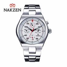 NAKZEN Fashion Stainless Steel Quartz Men Watch Top Luxury Business Wristwatch Life Waterproof Clock Reloj Hombre Zegarek Meski 2024 - buy cheap