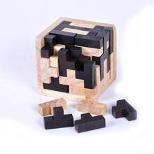 MultiColor Magic Kong Ming Lock Educational Wood Puzzles For Adults Kids Brain Teaser 3D Russia Ming Luban Unlock the Ring Toys 2024 - buy cheap