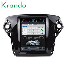 Krando Android 9.0 4G 32G rom 10.4" Tesla Vertical screen car radio for FORD Mondeo  S-Max 2011-2013 audio dvd player wifi 4g 2024 - buy cheap