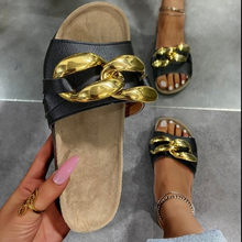 Zapatillas De Casa con cadena para mujer, sandalias De goma antideslizantes, Sexy, De corcho, para playa 2024 - compra barato