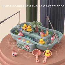 Brinquedos de pesca para crianças rotativa elétrica peixes patos plástico pai-filho jogos de mesa interativos mão-olho coordenação água brinquedos 2024 - compre barato
