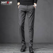 2022 Autumn Winter New Casual Pants Men Cotton Slim Fit Chinos Fashion Gray Trousers Male Brand Clothing Plus Size 28-38 2024 - buy cheap