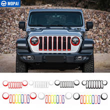 MOPAI Car Exterior Front Headlight Lamp And Racing Grille Decoration Cover Stickers for Jeep Wrangler Sahara 2018+ Car Styling 2024 - buy cheap