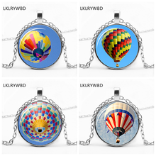 Fashion Popular Multicolor Hot Air Balloon Necklace Convex Round Glass Pendant Necklace Jewelry Gift Between Friends 2024 - buy cheap