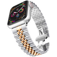 Correa de acero inoxidable para Apple Watch SE, Serie 6, 44mm, 40mm, pulsera de Metal para iWatch 5 4 Applewatch de 42mm y 38mm 2024 - compra barato