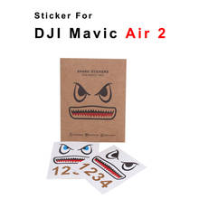 For DJI Mavic Air 2 Blue/Black 2pcs Eyes Shark Sticker Drone Body Sticker Aircraft Adhesive Decals Skin for DJI Mavic Air 2 2024 - buy cheap