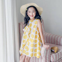 Kid Clothes Kids Dresses For Girls Costume 2021 Summer New Princess Baby Sweet Children Dress Casual Dot Yellow 2024 - buy cheap