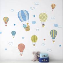 Balões de ar quente 30*90cm, adesivos de parede para quartos infantis, decoração de casa, animais de desenho animado, decalque de parede, pvc, arte mural, papel de parede diy 2024 - compre barato