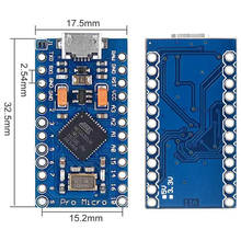 Micro cabeçalho de substituição atmega328 pro micro atmega32u4, 5v 16mhz para arduino pro mini com 2 fileiras, interface leonardo mini usb 2024 - compre barato