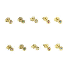 2021 Summer New Minimal Delicate 925 Sterling Silver Jewelry High Quality Colorful Cz Sun Flower Multi Piercing Stud Earrings 2024 - buy cheap