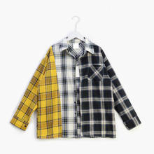 Oversized Loose Womens Tops Plaid Women Shirts And Blouses Turn-down Collar Long Sleeve Spring Autumn Blouses Woman 2019 2024 - buy cheap