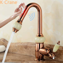 Rose Gold Touch Faucet Kitchen Pull Down Smart Sensor Tap Sink Hot Cold Water Mixer Automatic Crane Luxury Antique Copper Grifo 2024 - buy cheap