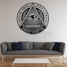 Виниловая наклейка на стену с изображением глаз пирамиды, наклейка на стену с ярким знаком, наклейка для украшения дома, гостиной, спальни, художественная наклейка, Настенная Наклейка GXL13 2024 - купить недорого