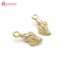 (37158)10PCS 13x5MM 24K Gold Color Brass Small Conch Charms Pendants High Quality Jewelry Making Supplies Findings Accessories 2024 - buy cheap