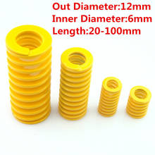 1PCS Yellow Color Light Load Spiral Stamping Mould Die Compression Spring Outer Diameter 12mm Inner Diameter 6mm Length 20-100mm 2024 - buy cheap