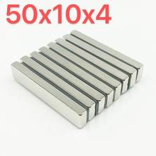 5pcs/Pack Super Powerful Strong Rare Earth Block NdFeB Magnet Neodymium N35 Magnets 50x10x4mm--free shipping 2024 - buy cheap