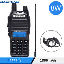 Baofeng-walkie-talkie UV-82 Plus, Radio bidireccional de doble banda PTT de largo alcance, 10km, potencia de 1W/4W/8W, BF-UV82 UV 82 2024 - compra barato