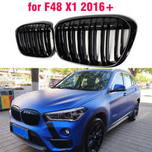 Grade frontal preta para bmw, para bmw x1, f48, f49, 2016, 2017, 2018, 2019, 2020, xdrive, linha dupla, estilo m 2024 - compre barato