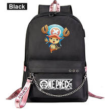 Mochila tony chopper renove, bolsa escolar preta rosa para viagem, laptop e fone de ouvido 2024 - compre barato