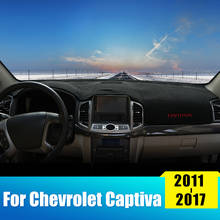 Capa para painel do carro, almofada com luz, instrumento, plataforma, tapetes para chevrolet captiva c100 c140 2013-2018, acessórios 2024 - compre barato