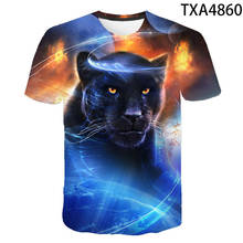 Camiseta con estampado 3D de leopardo para hombre y mujer, ropa de calle a la moda, informal, de manga corta, novedad de verano 2024 - compra barato