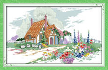 Beautiful home (8) cross stitch kit lanscape garden 14ct 11ct count printed canvas stitching embroidery DIY handmade needlework 2024 - buy cheap