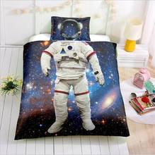 Juego de ropa de cama con estampado Digital de astronautas, funda de edredón, fundas de almohada, tamaño Queen, Super king, personalizable, 3D, 40 Uds. 2024 - compra barato